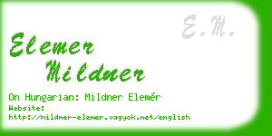 elemer mildner business card